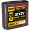 Core Tarps Heavy Duty Tarp, 24 ft L x 0.5 mm H x 18 ft W, 20 Mil, Brown/Black, Polyethylene CT-702-18X24 - alternate 1